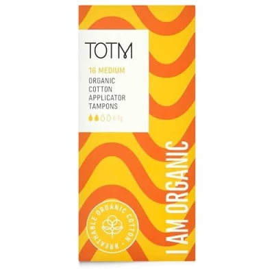 Image of TOTM Organic Cotton Medium Applicator Tampons, Pack of 16