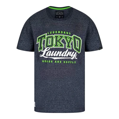 Image of Tokyo Laundry Men&#039;s &#039;Prema&#039; Vintage Retro Motif Cotton Rich Jersey Crew Neck T Shirt