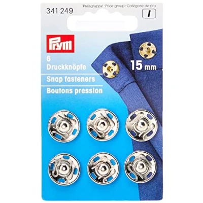 Image of Prym Silver Brass Fasteners, 0.59&quot;