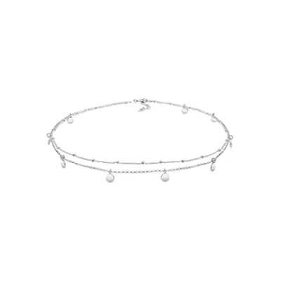 Image of Elli Necklace Ladies Choker Satellite Chain Layer Look Plate in 925 Sterling Silver