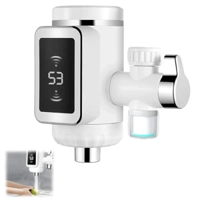 Image of Hot Water Heater Instant Electric Faucet Fast Heating Tap for Kitchen, Bathroom with Led Digital Display