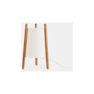 Image of Woody Tripod Table Lamp Oak Wood, Beige E27
