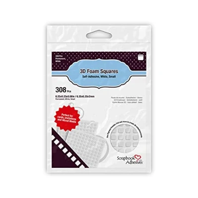 Image of SCRAPBOOK ADHESIVES BY 3L 3D Foam Squares White,6.35 x 6.35 2mm