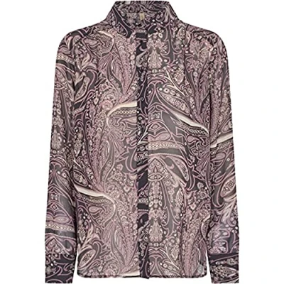 Image of Soyaconcept Women&#039;s SC Belinde 1 transperent Paisley Shirt, Navy Combi, Small