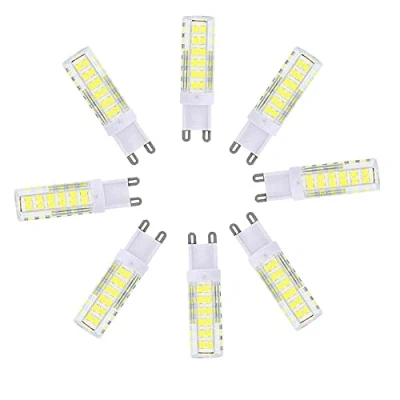 Image of OUKAIDE 8 Pack G9 LED Bulbs 7W 2835LEDs lamp AC220 240V Cool White 6000k Super Bright Bulb 600LM Beam Angle 360 Ceramic Base Non dimmable