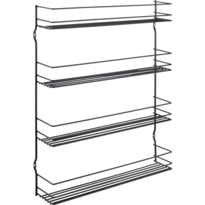 Image of Metaltex Pepito 4 Tier Spice Rack Wall mounted Kitchen Storage for Seasonings and Condiments Polytherm Metallic, 36 x 8 45 Centimeters