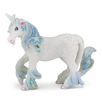 Image of Papo ENCHANTED WORLD Tiere Figurine, 39104 Ice Unicorn, Multicolour, 13 x 4 10 cm