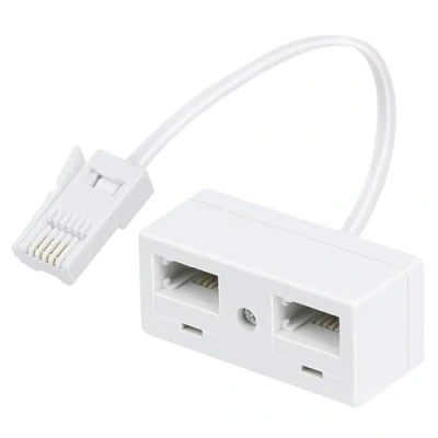 Image of 1 Pcs BT Telephone Splitters 2 Way Sockets, Splitter UKTelephone Adapter, RJ11 Male Plug to Double Female Socket Extender, for UKLandline FAX Modem Cable Adapter and Converter