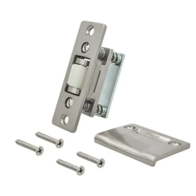 Image of Nuk3y Heavy Duty Adjustable Solid Brass Roller Catch w/Full Lip Strike (Satin Nickel)
