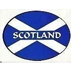 Image of Scotland Saltire Scottish Flag Oval External Car Bumper Sticker Decal
