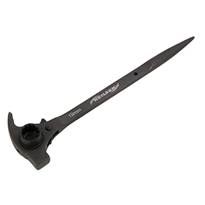 Image of Neilsen 4 in 1 Scaffolding Steel Erect Spanner 19 x 22 mm pry bar Claw Hammer podger end
