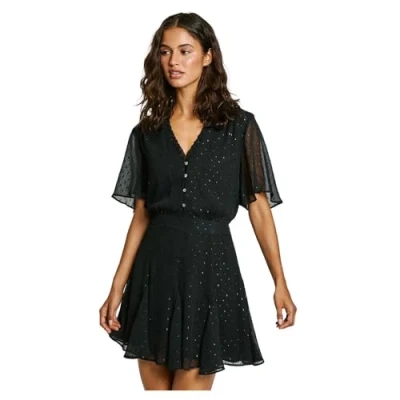 Image of Pepe Jeans Women&#039;s Anubis Dress, Black (Black), XL