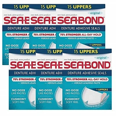 Image of Seabond Denture Fixative Seals Original 15 Lowers Pack of 6