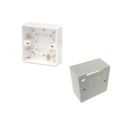 Image of Single 1 Gang Extra Deep Surface Mounted Pattress Back Box 47mm in Plastic Square Edge