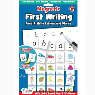 Image of Magnetic First Writing by Fiesta Crafts letters and Pictures For Faster Learning Overwrite on the Board Make Words Sentences Fun Educational