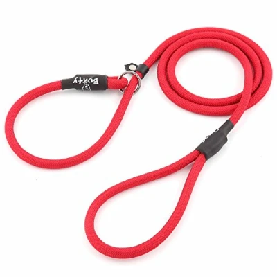Image of Bunty Rope Slip Lead for Dogs, Extra Large Anti Pull Dog Lead, One Size Fits All, Durable Woven Nylon, Ideal All Dogs No Training Aid Collar Needed XL 120cm Red