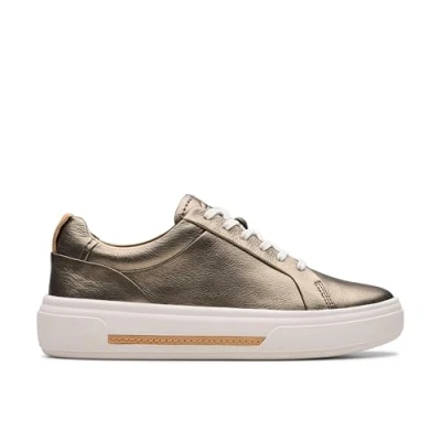 Image of Clarks Hollyhock WALK Trainers, Women&#039;s, Size: 3.5, Metallic Leather