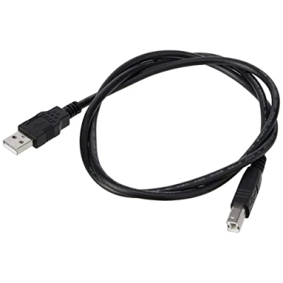 Image of C2G 81565 1M USB Printer Cable, 2.0 A to B Lead. Compatible with printers and scanners from HP, Epson, Brother, Samsung, Cannon all other A/B devices, Black