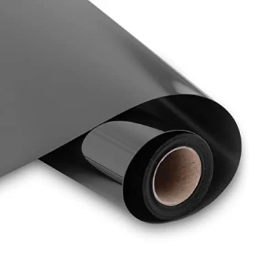 Image of HIKENRI Black Heat Transfer Vinyl Bundle 12&quot; x 10 ft Rolls,HTV for Silhouette Cameo Easy to Cut &amp; Weed,DIY Press Design T Shirt,Clothes,Hats and Other Textiles