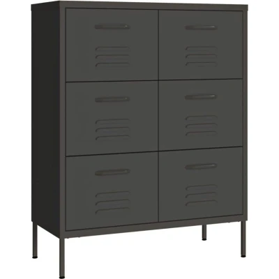 Image of vidaXL Drawer Cabinet Anthracite 80x35x101.5 cm Steel