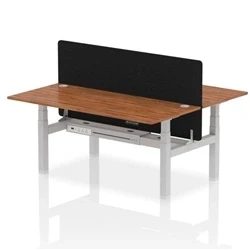 Image of Air B2B 1800x800mm Adjustable 2P Bench Desk CP Walnut/Silver + Screen