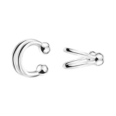 Image of SOFIA MILANI Women&#039;s Earrings 925 Silver 2 set of Fake Piercing Ear Cuffs 20814