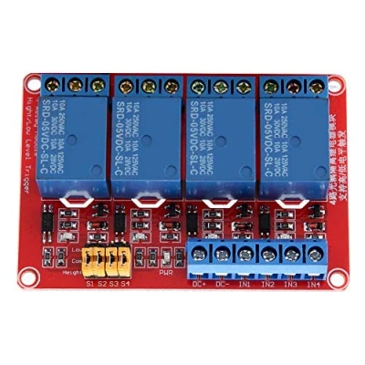 Image of 4 Channel Relay Module, Board 5V Module with Optocoupler High &amp; Low Trigger for Arduino 5V/12V/24V(5V)