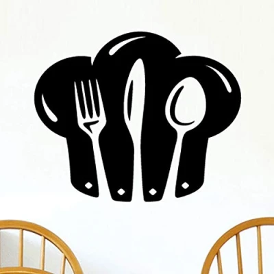Image of Chef Toque Bon Appetit Kitchen Wall Sticker Vinyl Decal Art Restaurant pub Decor Cook