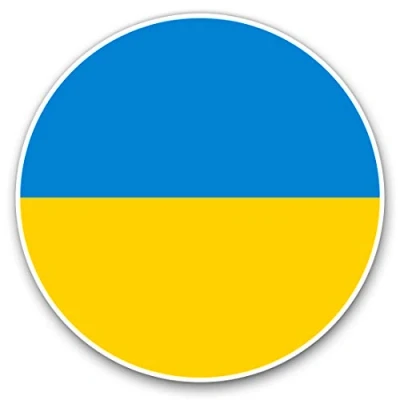 Image of Vinyl Stickers (Set of 2) 10cm Ukraine Flag Map Decals for Laptops,Tablets,Luggage,Scrap Booking,Fridges, 9056