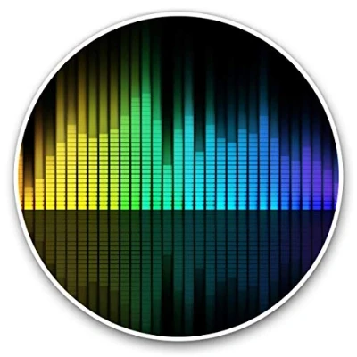Image of Vinyl Stickers (Set of 2) 15cm Music Equalizer DJ Band Teen Laptop Tablet Luggage Scrapbook #8878