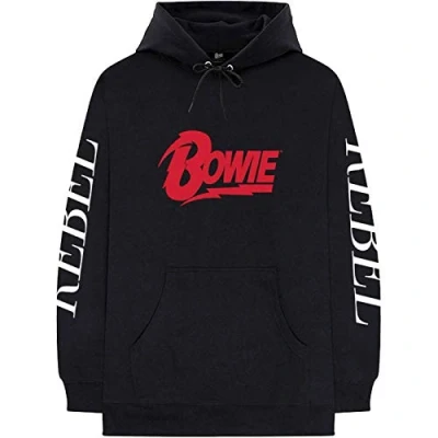 Image of David Bowie Unisex Pullover Hoodie Rebel Multicoloured