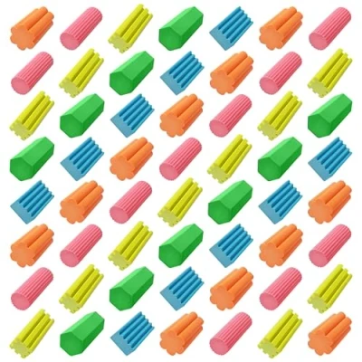 Image of TeeNo Novelty Colour Pencil Erasers, Multicolour, Medium, Pack of 100, Multipack, Soft Rubber Perfect for School Home Office Classroom Supplies, iZOFAX