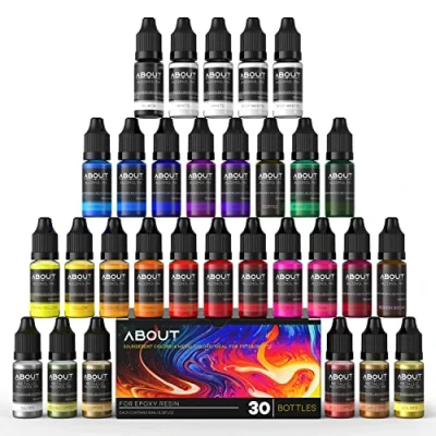 Image of Alcohol Ink 30 Colours Set, Concentrated Epoxy Resin Paint, Dye for Tumblers DIY, Crafts, Painting, Jewellery 10 ml Each