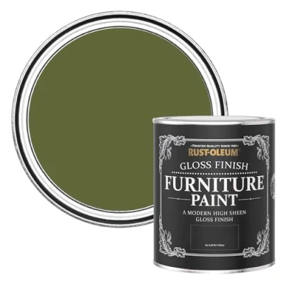 Image of Rust Oleum Green Furniture Paint in Gloss Finish Jasper 750ml