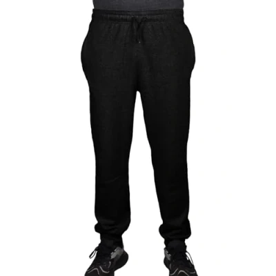 Image of True Face Mens Fleece Joggers Jogging Ribbed Bottoms Sweatpants with Zip Pockets Casual Elasticated Pants Tracksuit Trousers for Workouts and Sports Black XXL