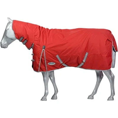 Image of WeatherBeeta ComFiTec Classic Combo Neck Medium Horse Rug, Red/Silver/Navy, 7&#039;3