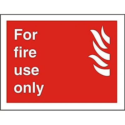 Image of Seco for Fire Use Only &amp; Sign, 300mm x 200mm 1mm Semi Rigid Plastic