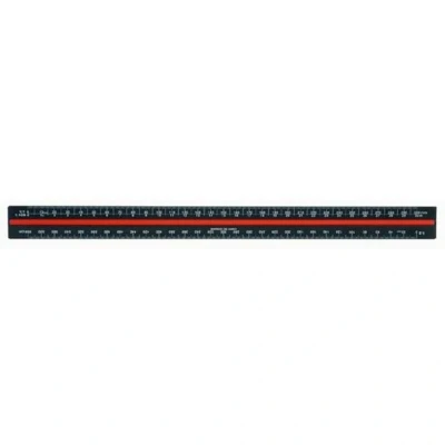 Image of Scale Ruler 30cm, Linex, Triangular, Aluminium, Black