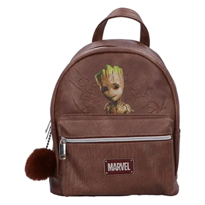 Image of Marvel Baby Groot Backpack 28cm, PU Leather, Brown