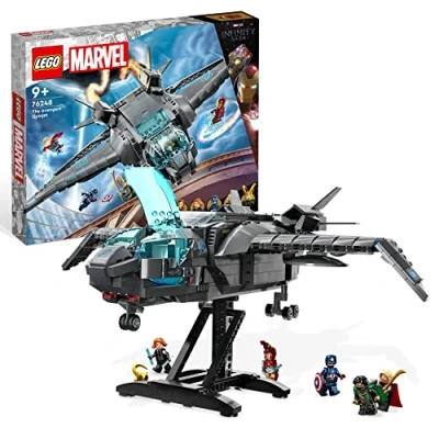 Image of LEGO Marvel The Avengers Quinjet, Spaceship Building Toy for Kids, Boys &amp; Girls with Thor, Iron Man, Black Widow, Loki and Captain America Minifigures, Inifinity Saga Set 76248