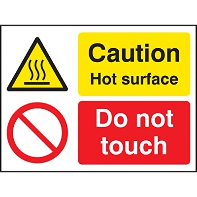 Image of Warning Signs Caution hot surface do not touch Rigid Plastic
