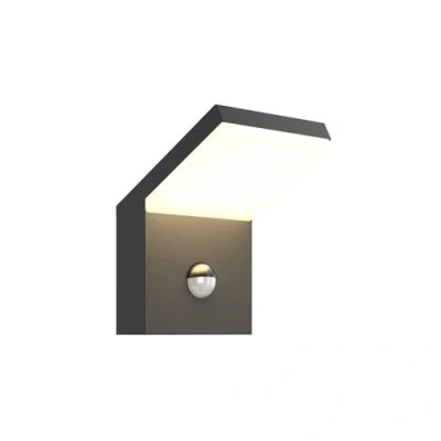 Image of Outdoor Wall Light &#039;Yolena&#039; with Motion Detector (Modern) in Black Made of Aluminium (1 Source,) from Arcchio lamp for Exterior/Interior Walls, House, Terrace und Balcony