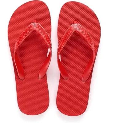 Image of Unisex Ladies Girls Mens Summer Beach FLIP Flop Pool Shoes (Red, UK Footwear Size System, Adult, Men, Numeric, Medium, 5)