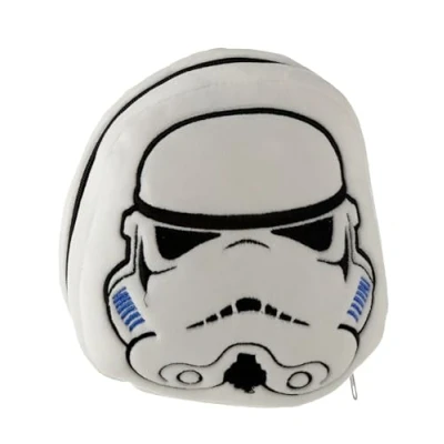 Image of Puckator Relaxeazzz The Original Stormtrooper Shaped Plush Travel Pillow &amp; Eye Mask Sleep Masks Kids Accessories For Sleeping Airplane Flight Plane Neck Pillows