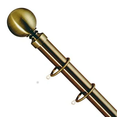 Image of Emma Barclay Lifestyle 25 28mm Telescopic Extendable Metal Ball Curtain Pole Set, Antique Brass, 180 340 Cm