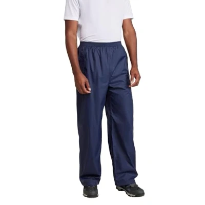 Image of Mountain Warehouse Pakka Mens Waterproof Rain Overtrousers Packable &amp; Quick Dry Pants with Taped Seams Adjustable Ankle Opening for Spring Summer, Outdoors Navy XXS