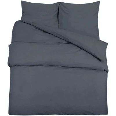 Image of vidaXL Duvet Cover Set Anthracite 200x220 cm Light weight Microfiber