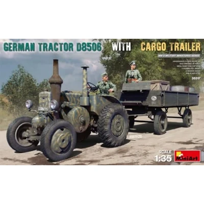 Image of Miniart MIN35317 1:35 German Tractor D8506 with Cargo Trailer, Various