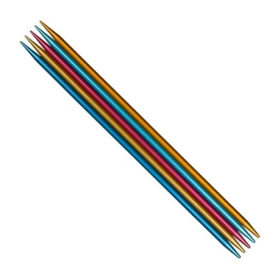 Image of Addi Colibri Anodised Aluminium Multi Coloured (20cmx2.50mm) Lightweight Double Pointed Knitting Needles 5