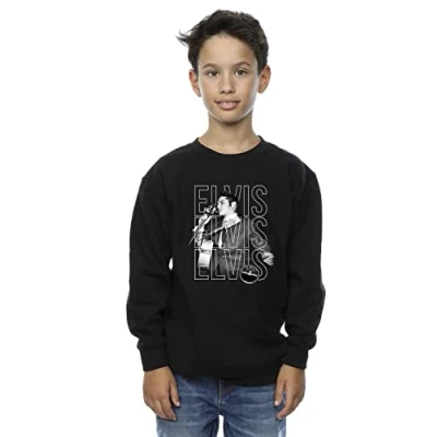 Image of Absolute Cult Elvis Boys A Heartbreaker Sweatshirt Black 3 4 Years
